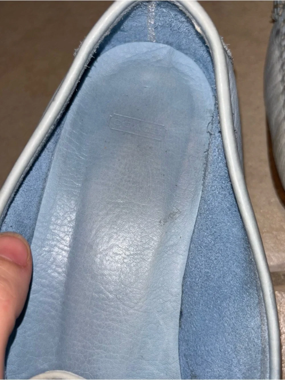 Coach Ruby Light Baby Blue Leather Driving Moccasin Loafers Made in Italy - Picture 3 of 10